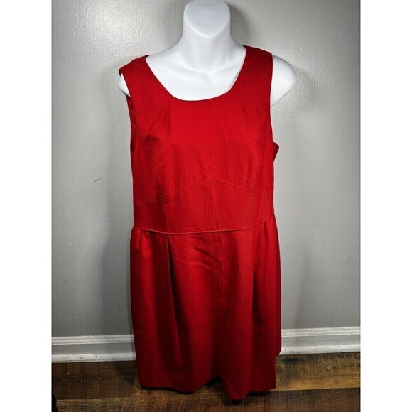 NWT J Crew Red Dress Size 12  Midi A Line - Picture 1 of 11